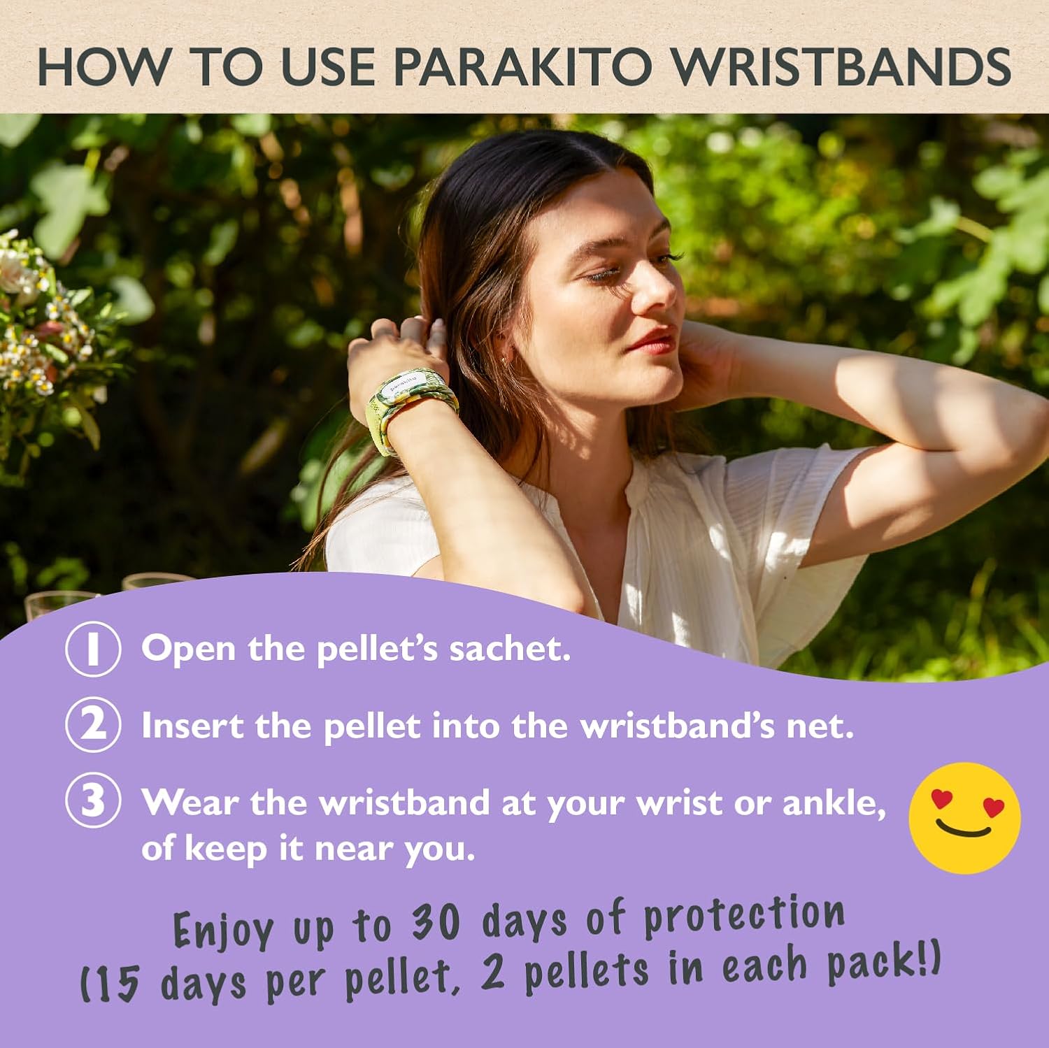 Para'kito Mosquito Repellent Adult Wristband Black 1 Each