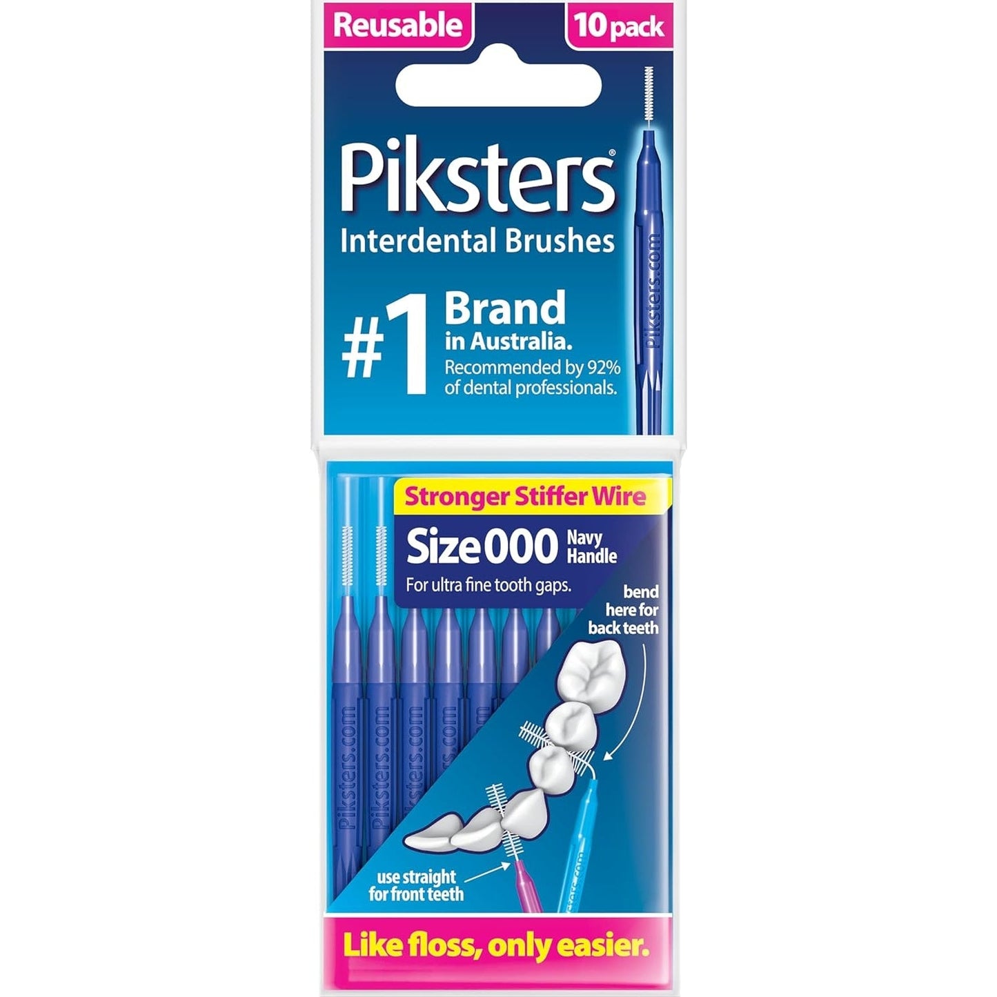 Piksters Interdental Brushes Navy Size 000 10 Pack