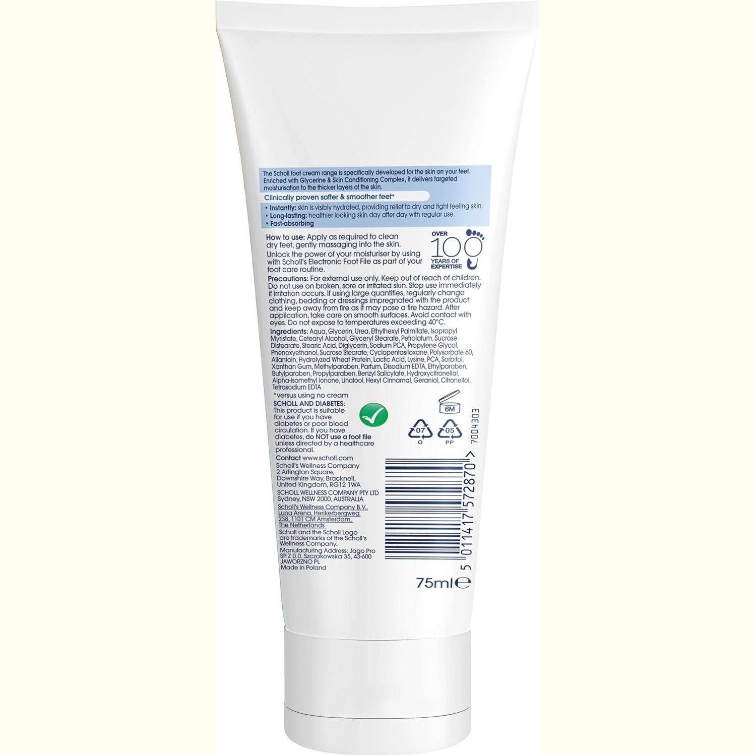 Scholl Expertcare Hydration Boost for Dry Skin Foot Cream 75ml