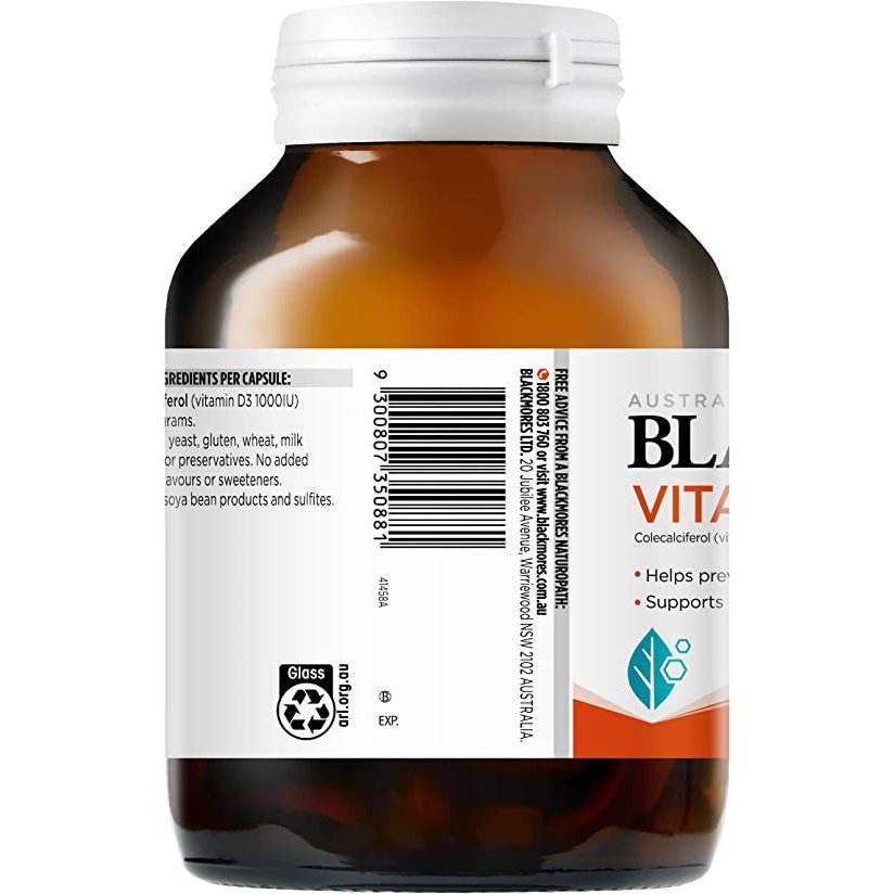 Blackmores Vitamin D3 1000IU Bone Health Immunity 300 Capsules