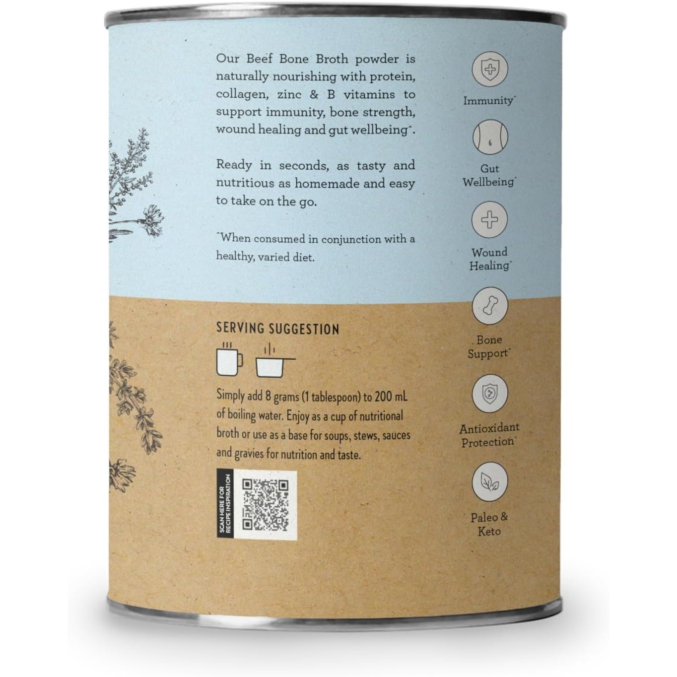 Nutra Organics Bone Broth Beef Hearty Original 125g