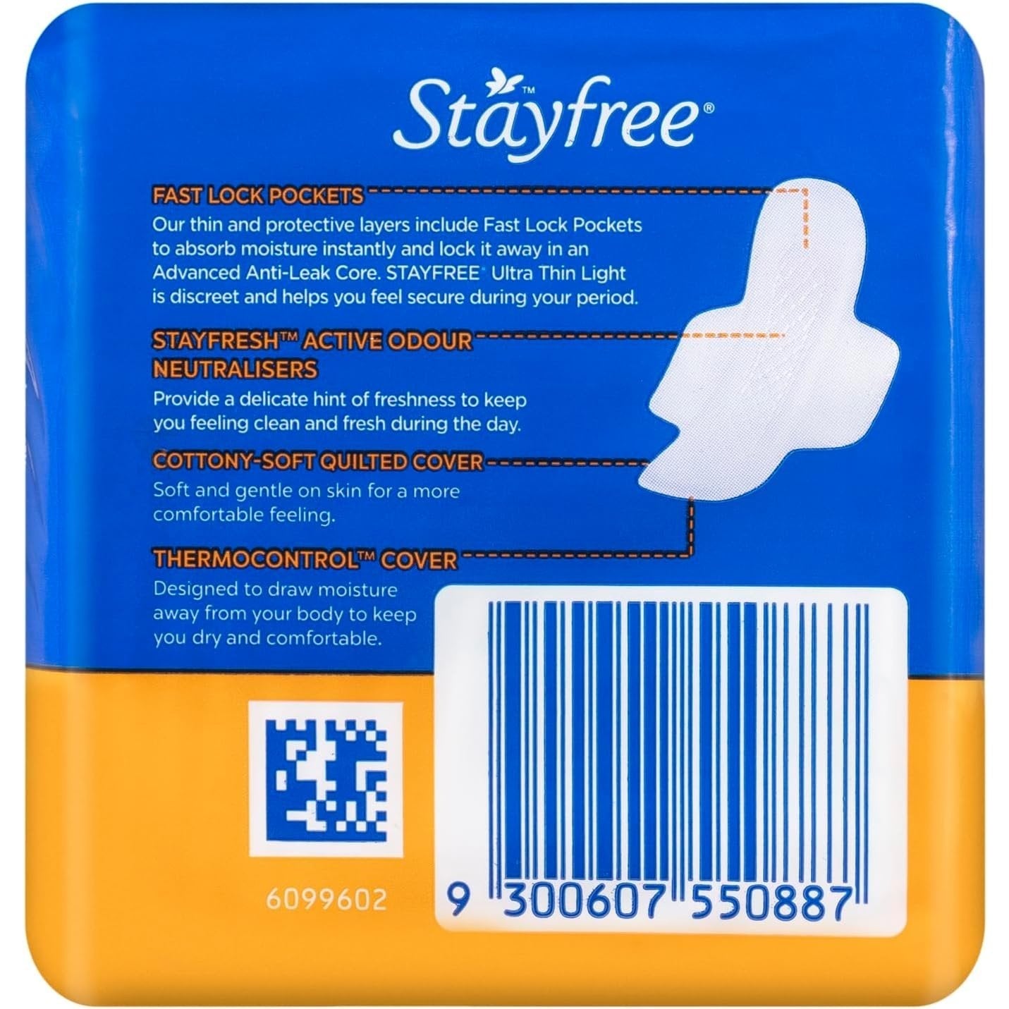 Stayfree Ultra Thin Light Pads With Wings 16 Pack