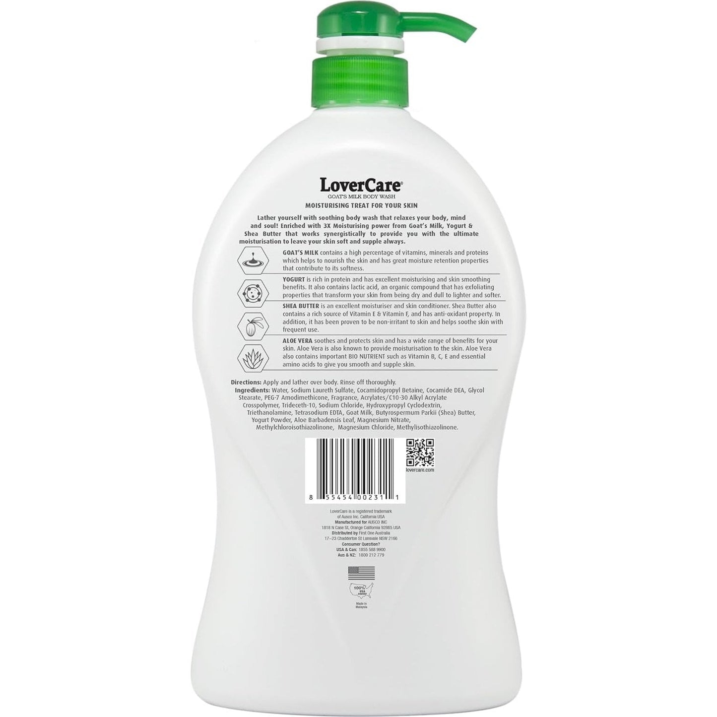 Lovercare Goat's Milk Shower Cream Aloe Vera 1.2 L