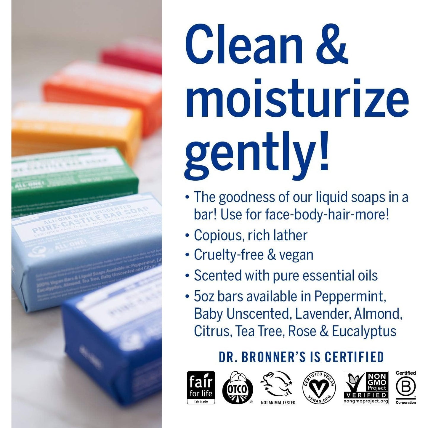 Dr. Bronner's Pure-Castile Bar Soap (Hemp All-One) Sandalwood Jasmine 140g
