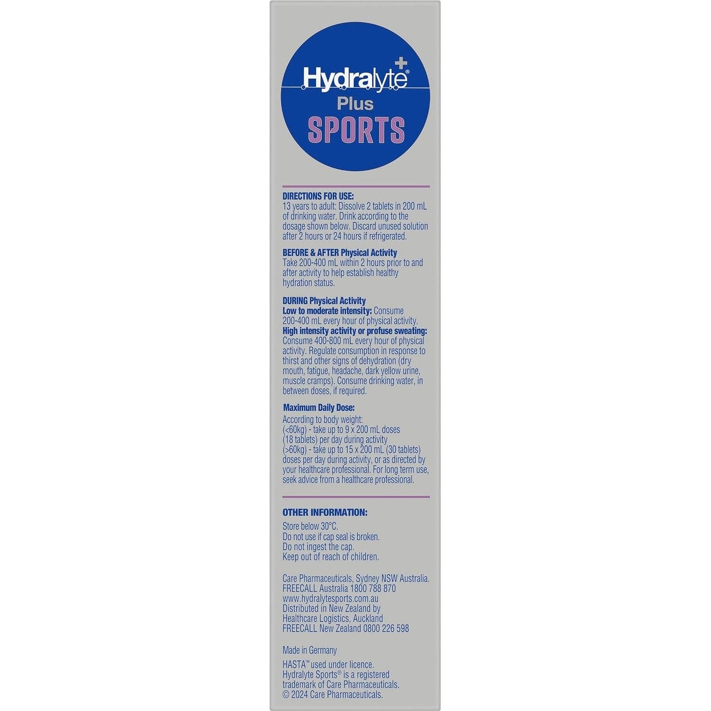 Hydralyte Plus Sport Effervescent Berry 20 Tablet