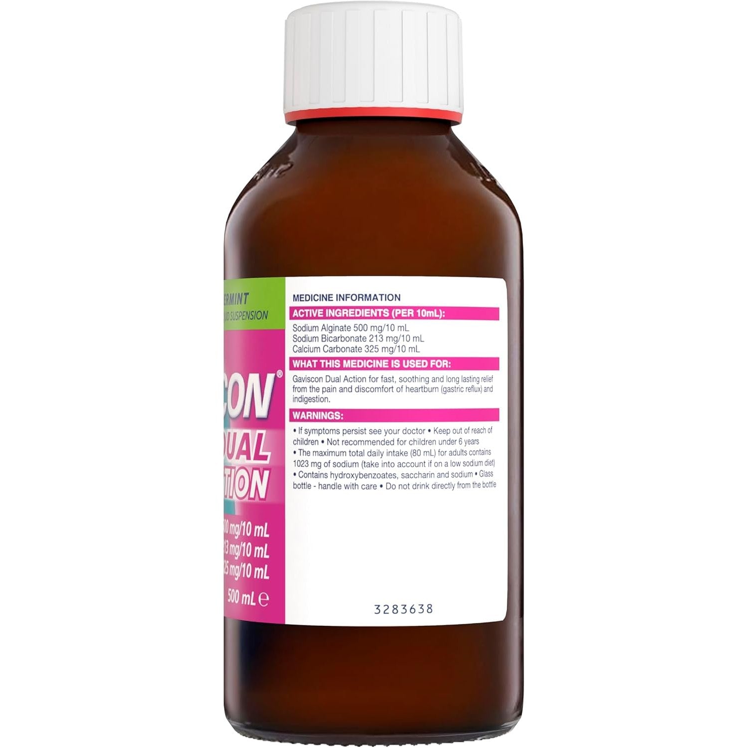 Gaviscon Dual Action Peppermint Oral Liquid Suspension 500ml