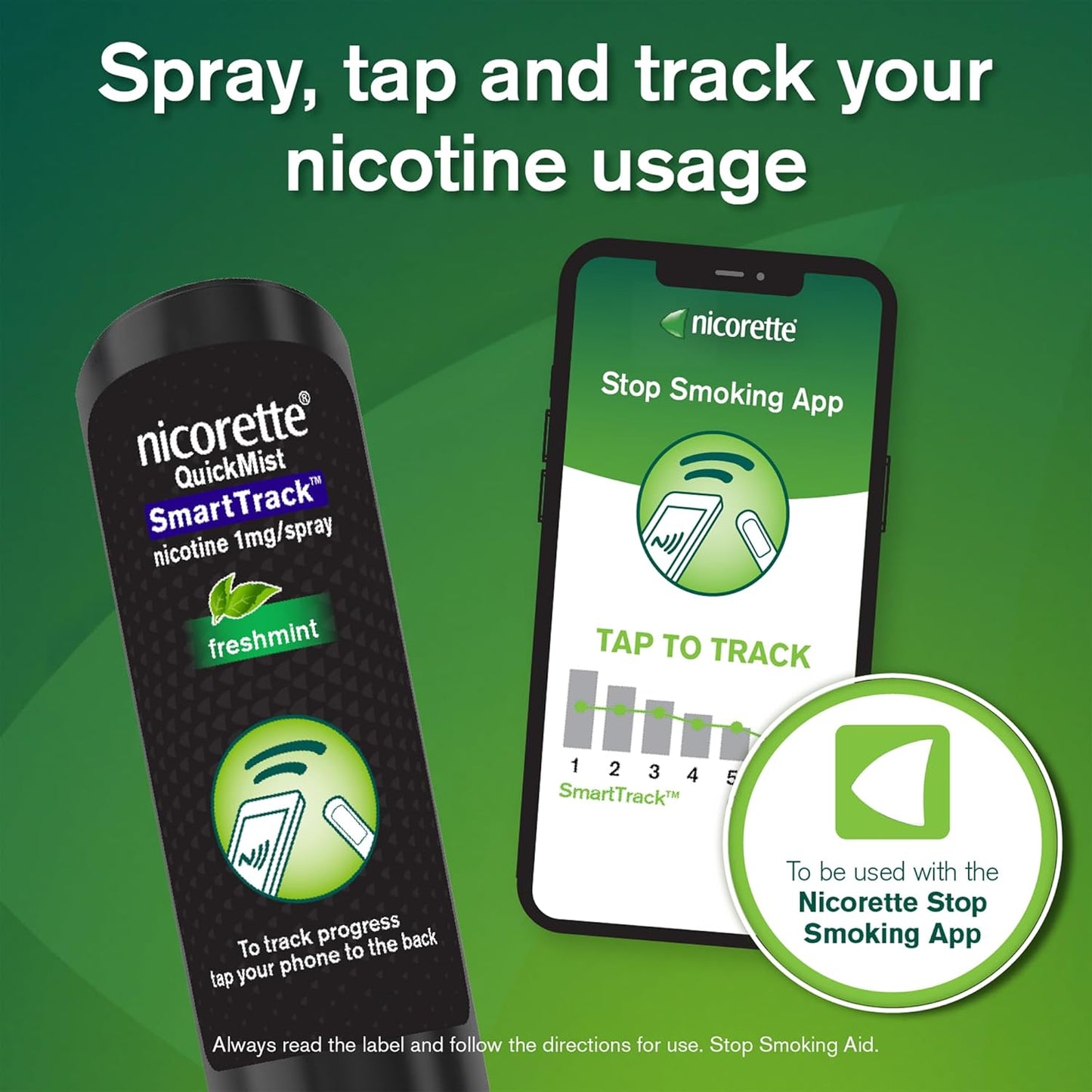 Nicorette QuickMist SmartTrack Mouthspray 150 Sprays Duo Pack – Freshmint