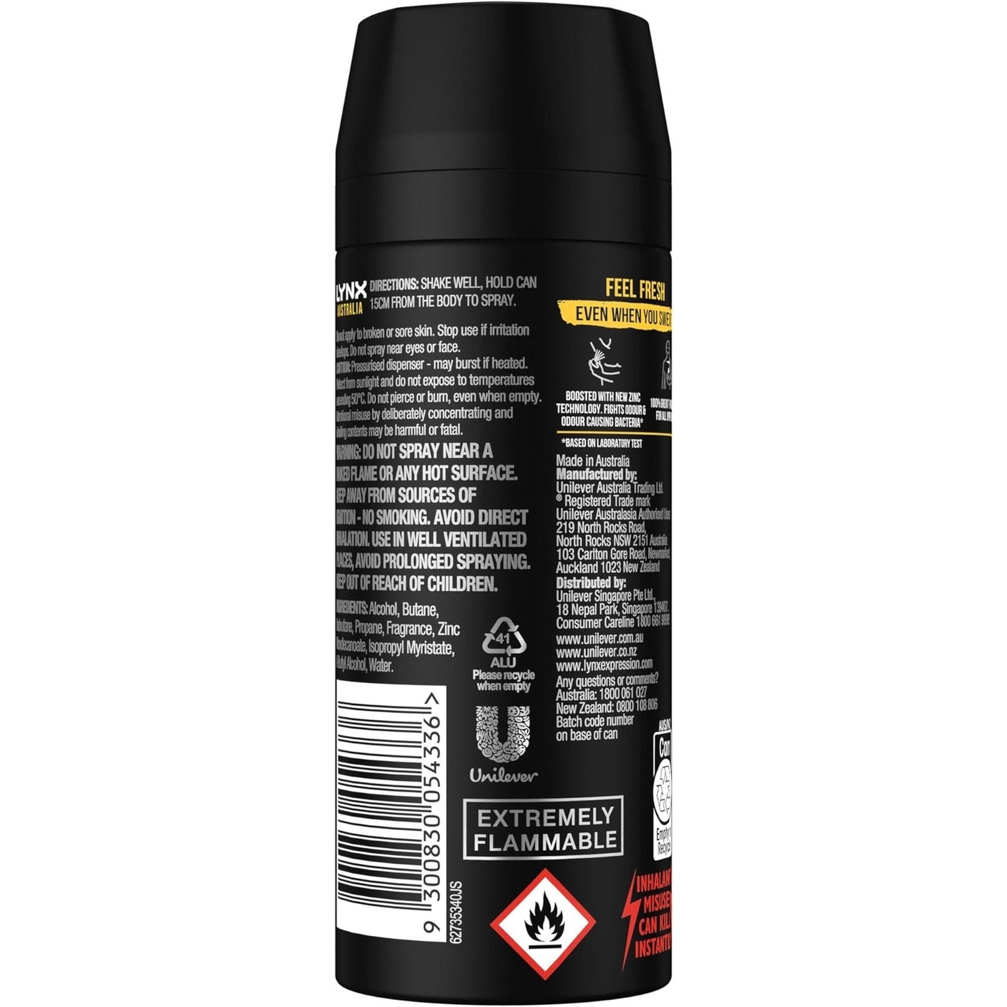 Lynx Deodorant Body Spray Australia 165ml