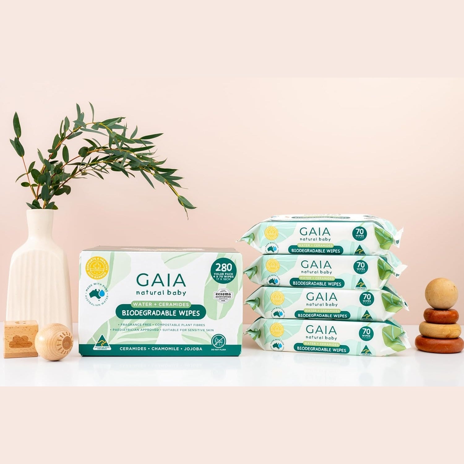 GAIA Biodegradable Water Wipes 280pk