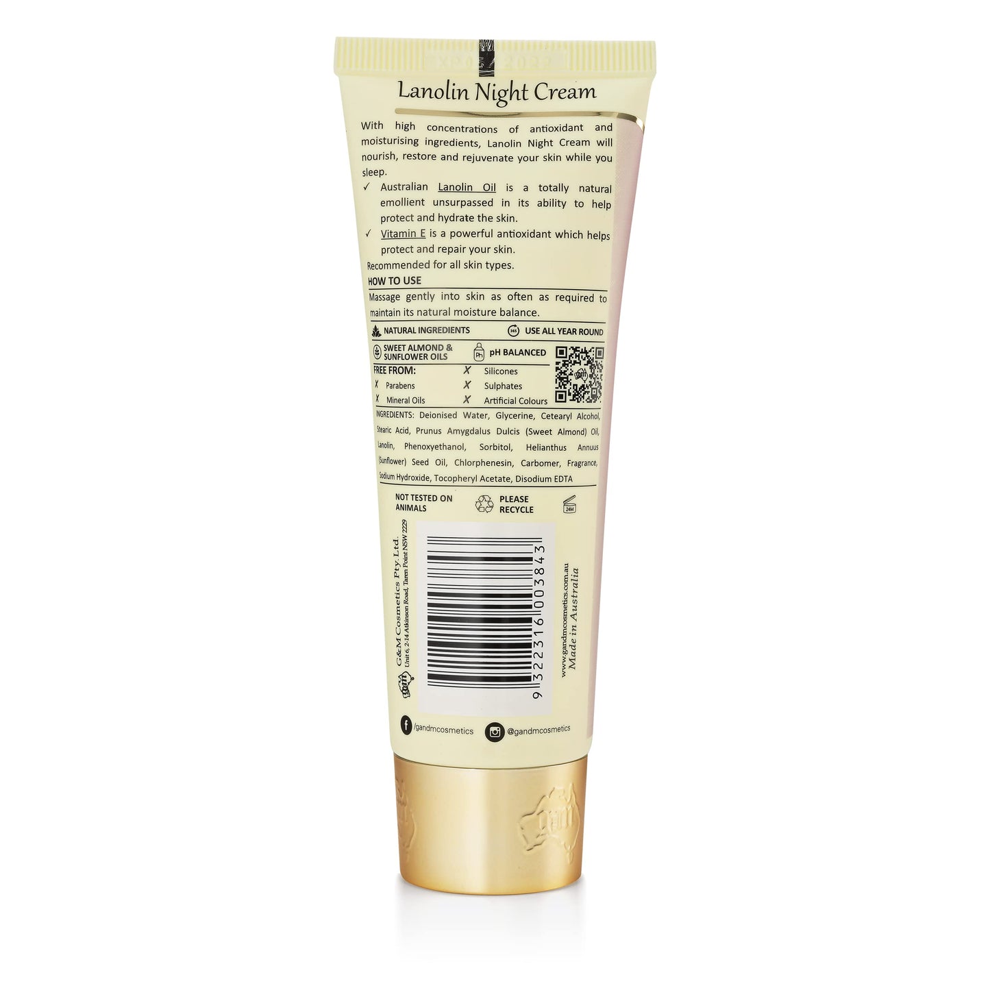 Australian Creams MkII Lanolin Oil Night Nourishing Cream With Vitamin E 100g