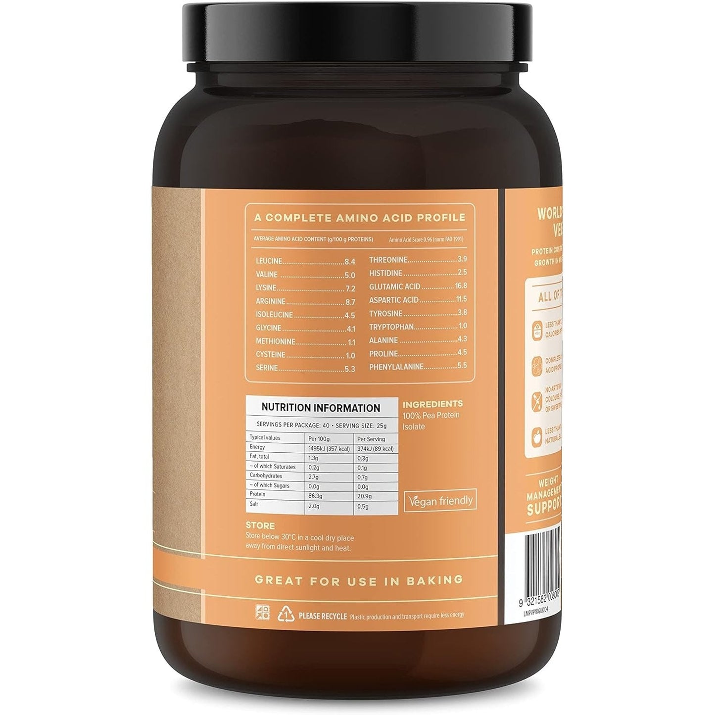 Martin & Pleasance Vital Protein 100% Natural Plant Based (Pea Protein Isolate) Unflavoured 1kg