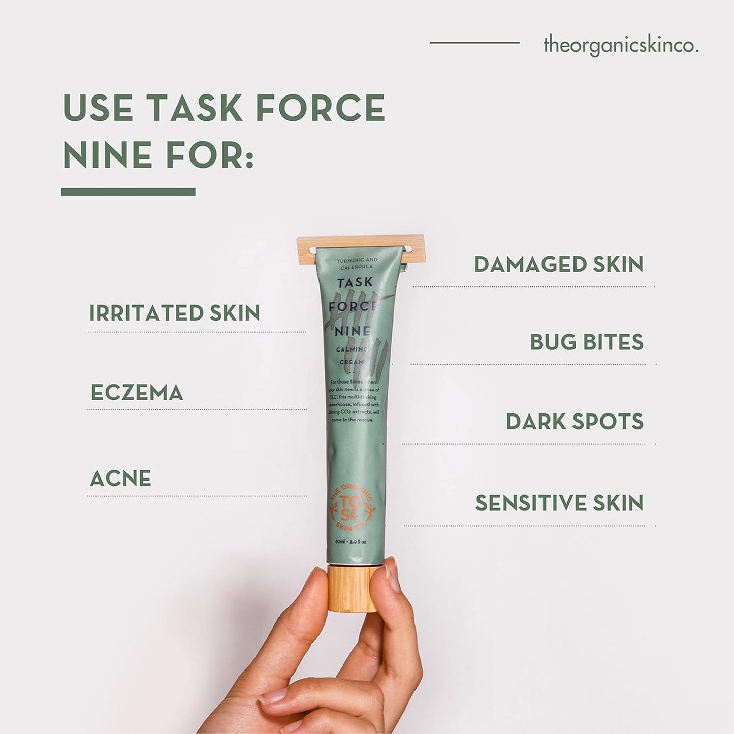 The Organic Skin Co Organic Task Force Nine Calming Cream Turmeric and Calendula 60ml