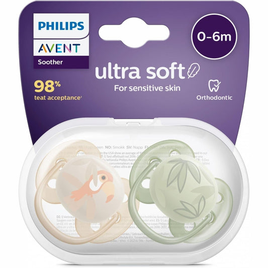 Avent Ultra Soft Soother Neutral 0 - 6 Months 2 Pack