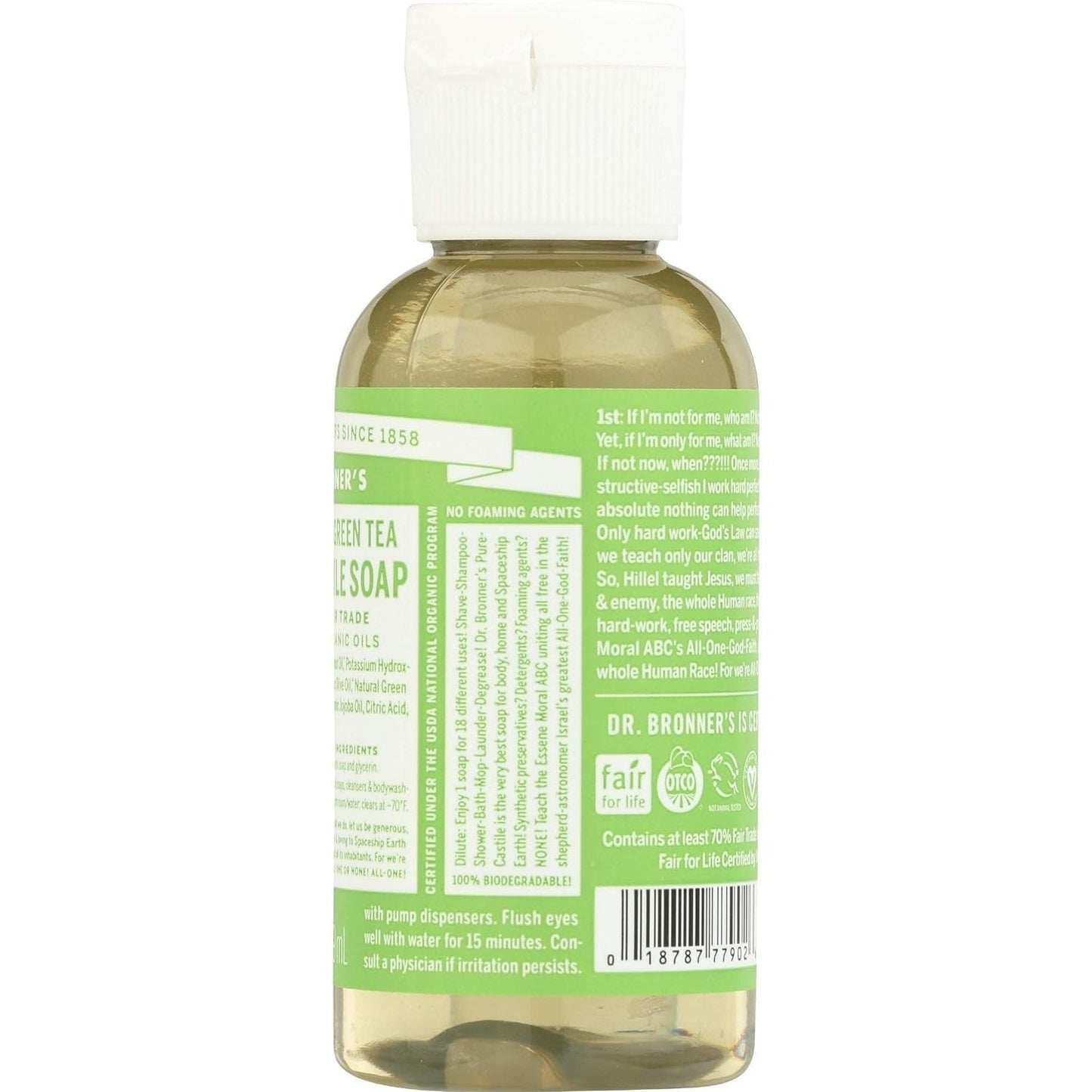 Dr. Bronner's Pure-Castile Soap Liquid (Hemp 18-in-1) Green Tea 59ml