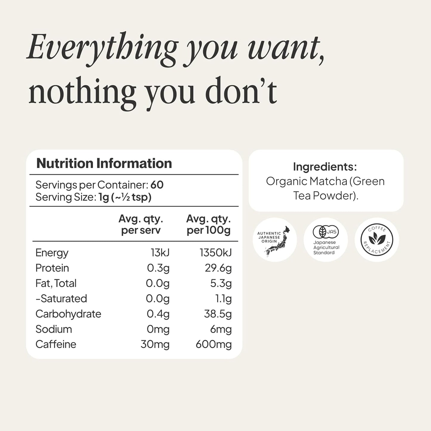 Morning Made Unsweetened Matcha Latte 60g