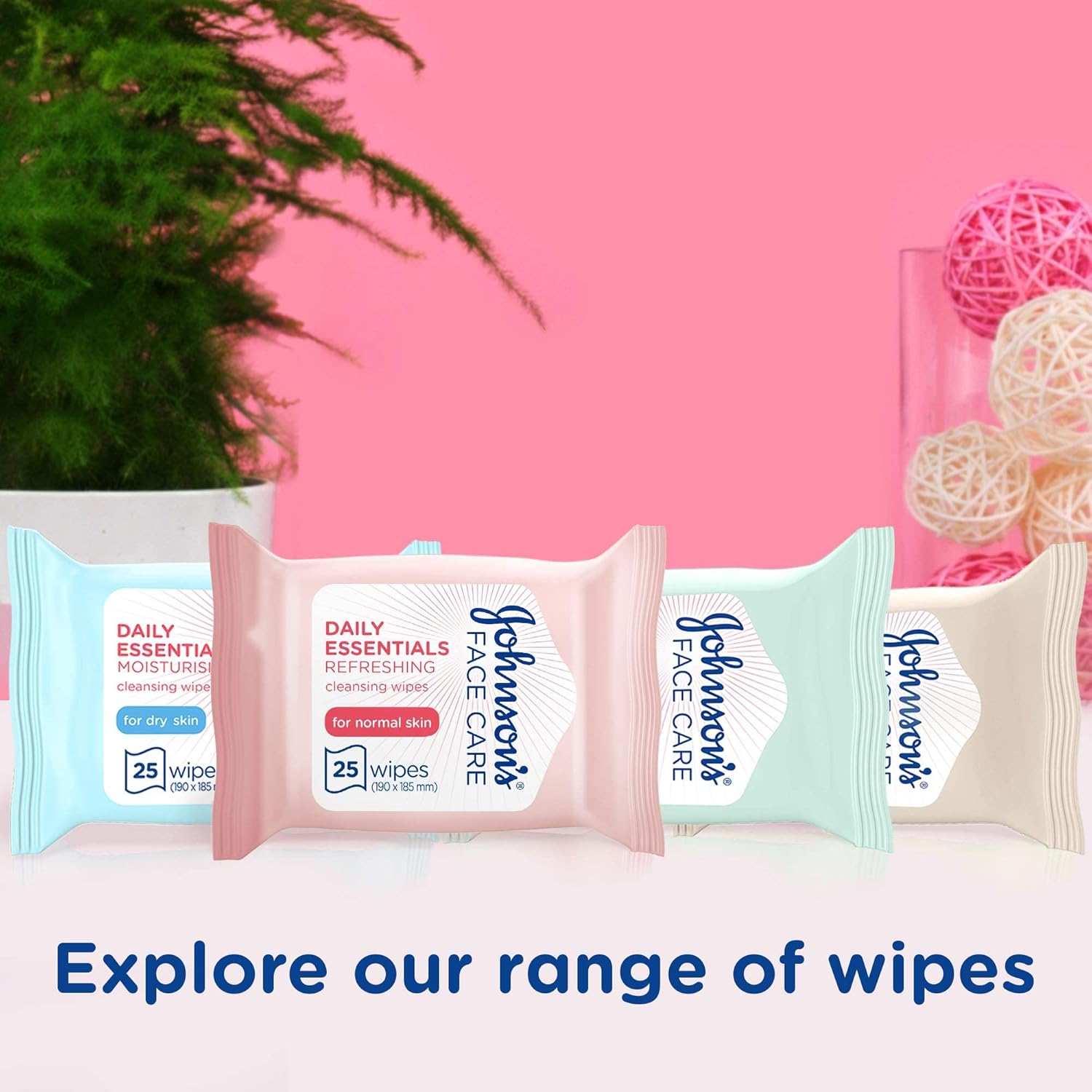Johnson's Daily Essentials Refreshing Cleansing Normal Skin 25 Wipes