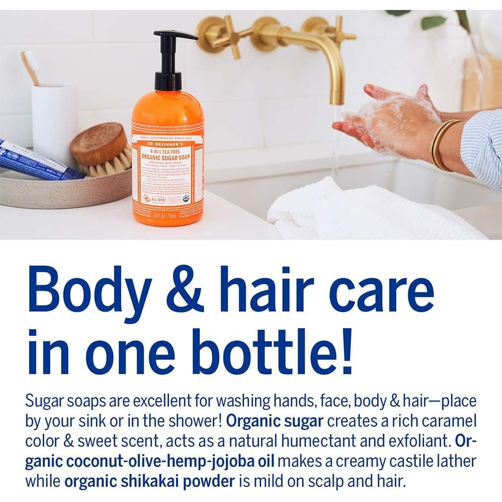 Dr. Bronner's Organic Sugar Soap 4-in-1 Tea Tree (pump) 710ml