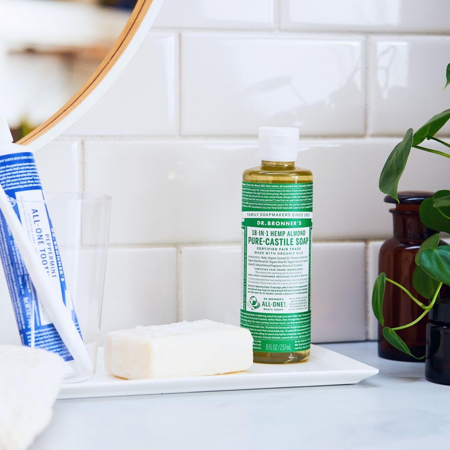 Dr. Bronner's Pure-Castile Soap Liquid (Hemp 18-in-1) Almond 237ml