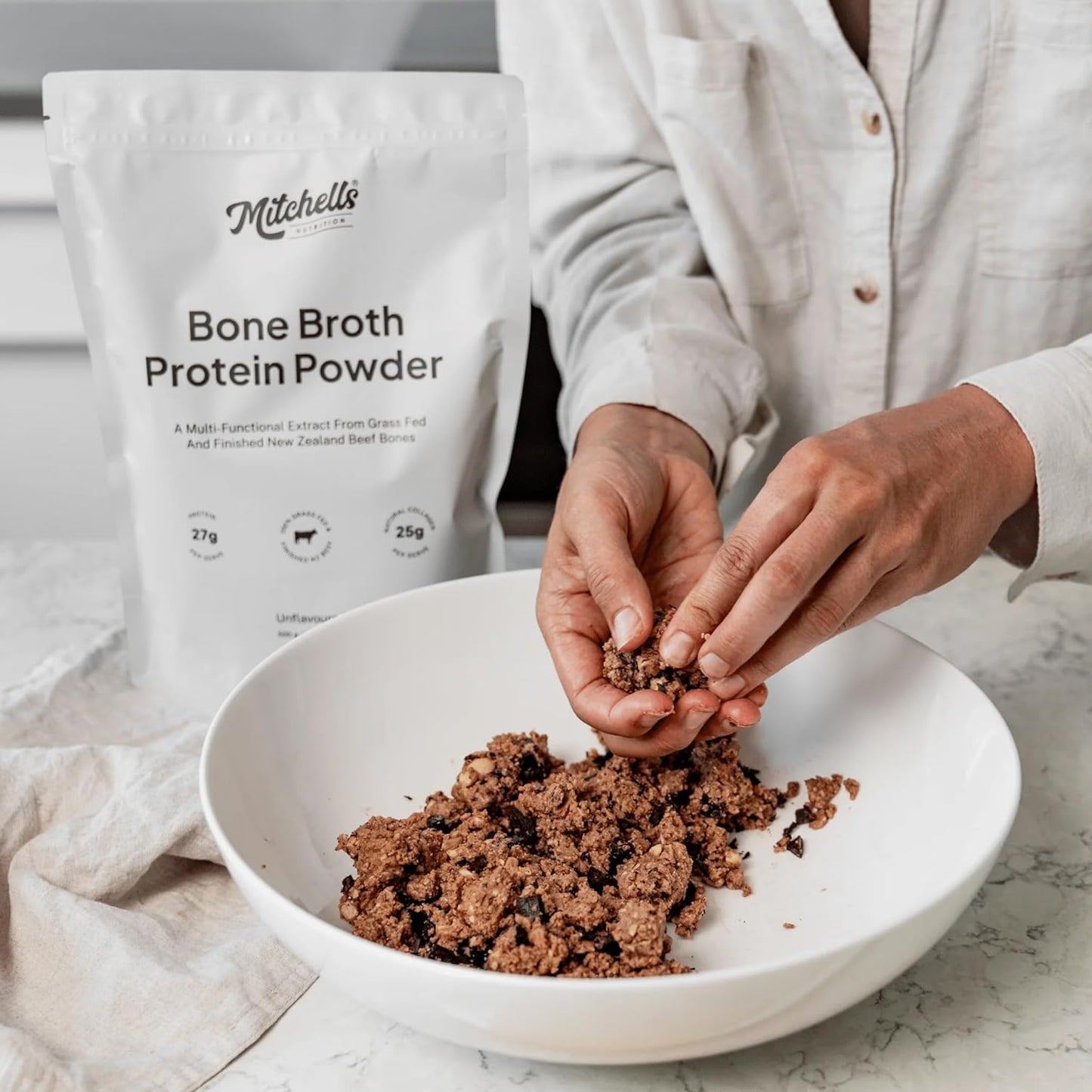 Mitchells Nutrition Bone Broth Protein Powder Unflavoured 500g