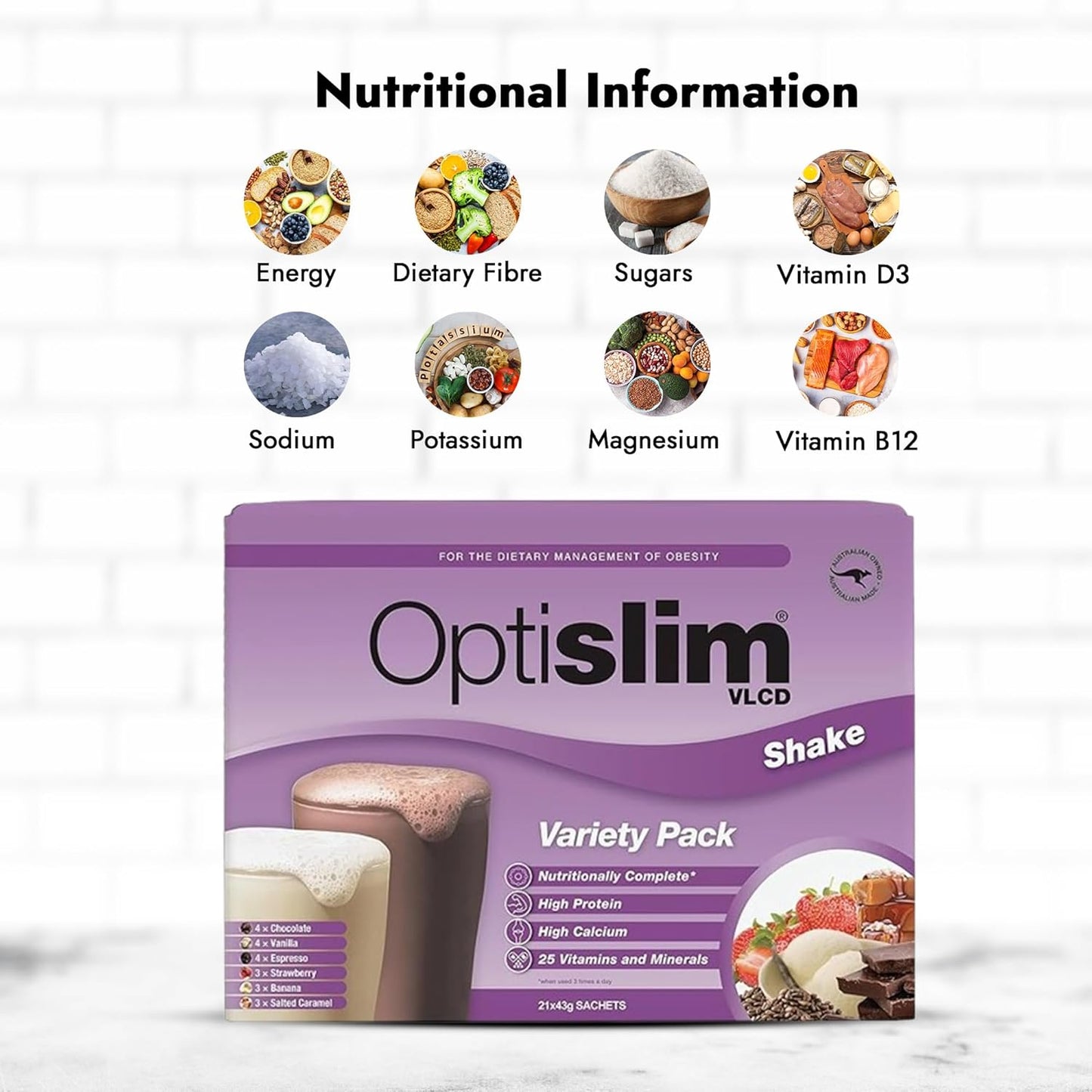 Optislim Vlcd Shake Variety Pack 21 X 43g