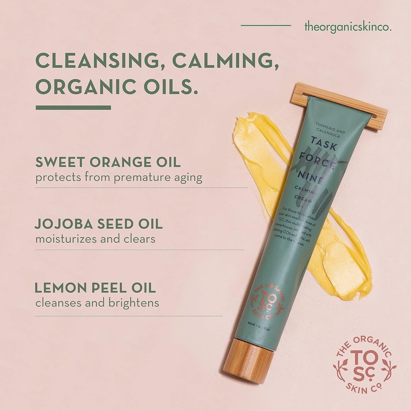 The Organic Skin Co Organic Task Force Nine Calming Cream Turmeric and Calendula 60ml