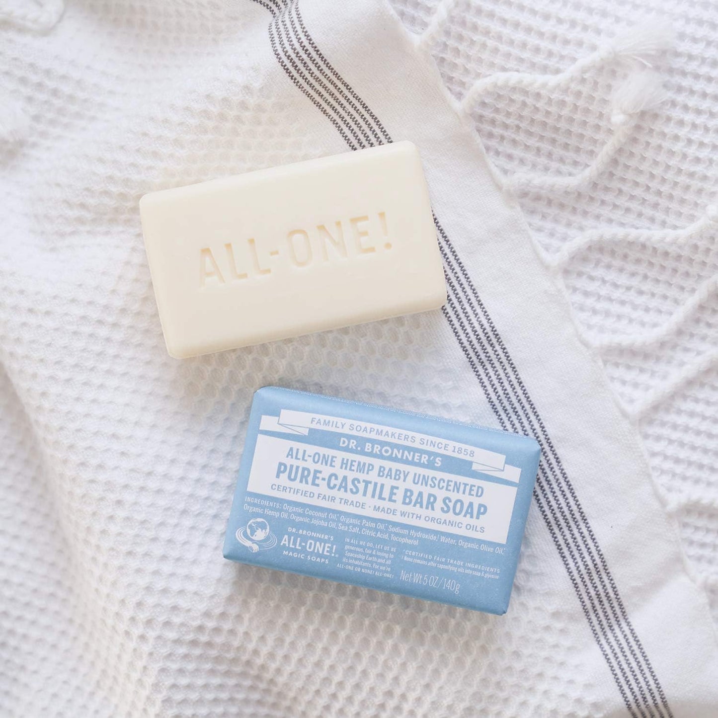 Dr. Bronner's Pure-Castile Bar Soap (Hemp All-One) Unscented (Baby) 140g