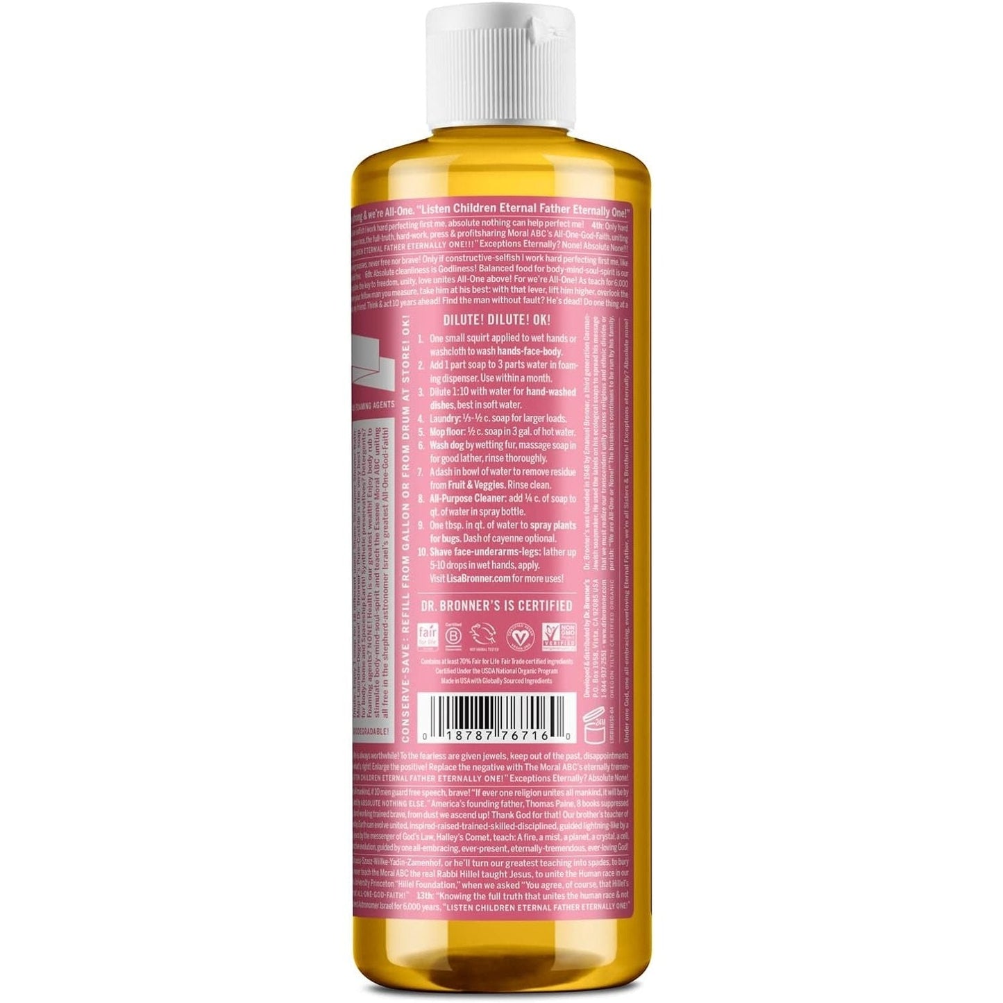 Dr. Bronner's Pure-Castile Soap Liquid (Hemp 18-in-1) Cherry Blossom 473ml