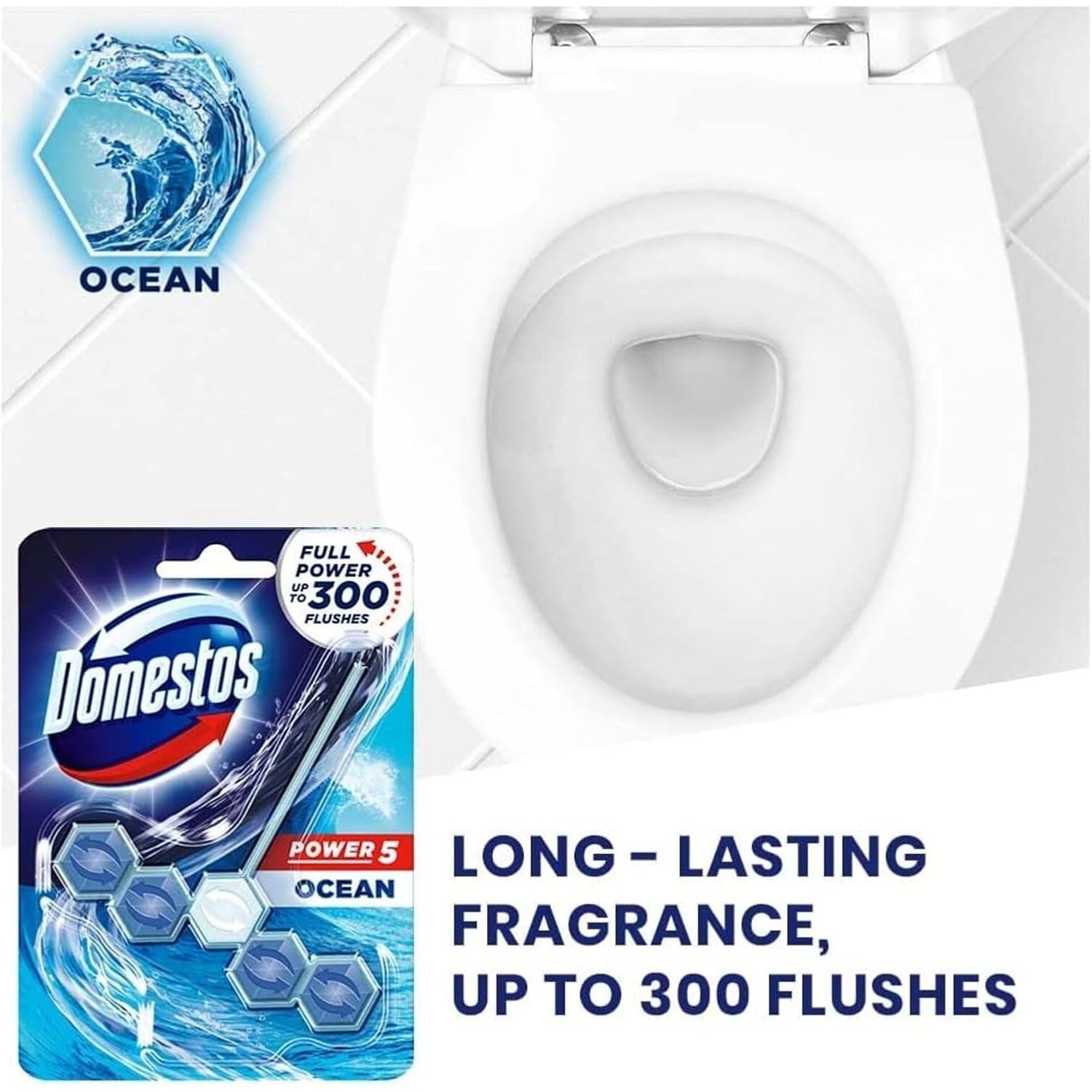 Domestos Power 5 Chlorine Toilet Block 55g