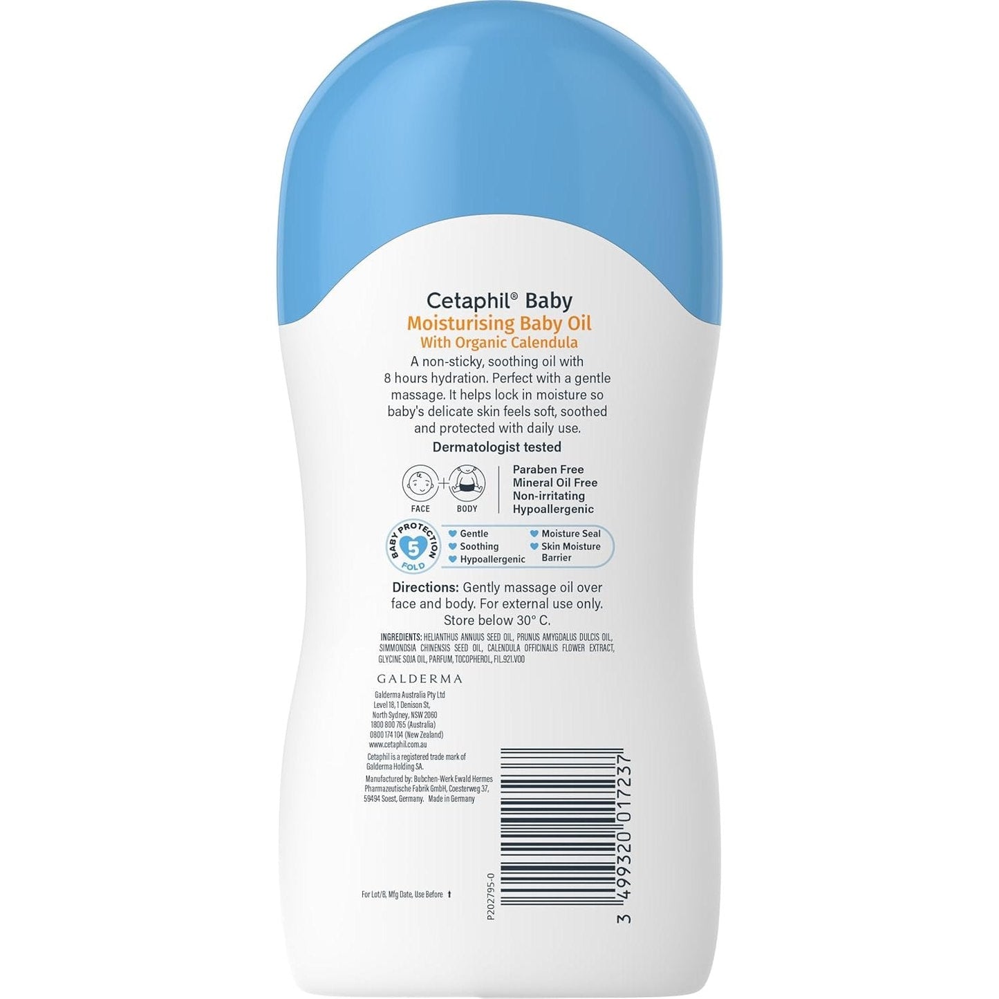 Cetaphil Baby Moisturising Baby Oil With Organic Calendula 200ml