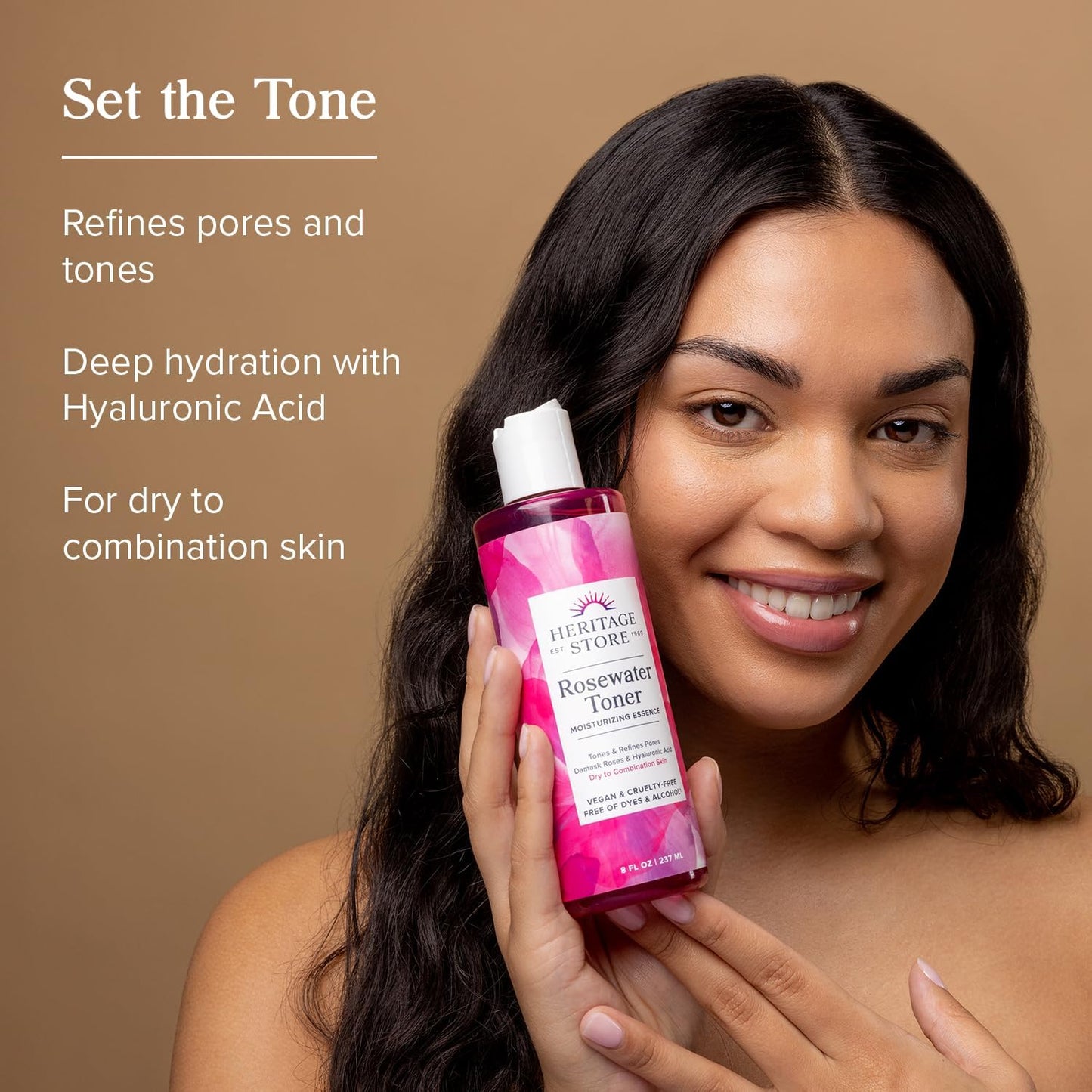 HERITAGE STORE Rosewater Toner Dry to Combination Skin 237ml