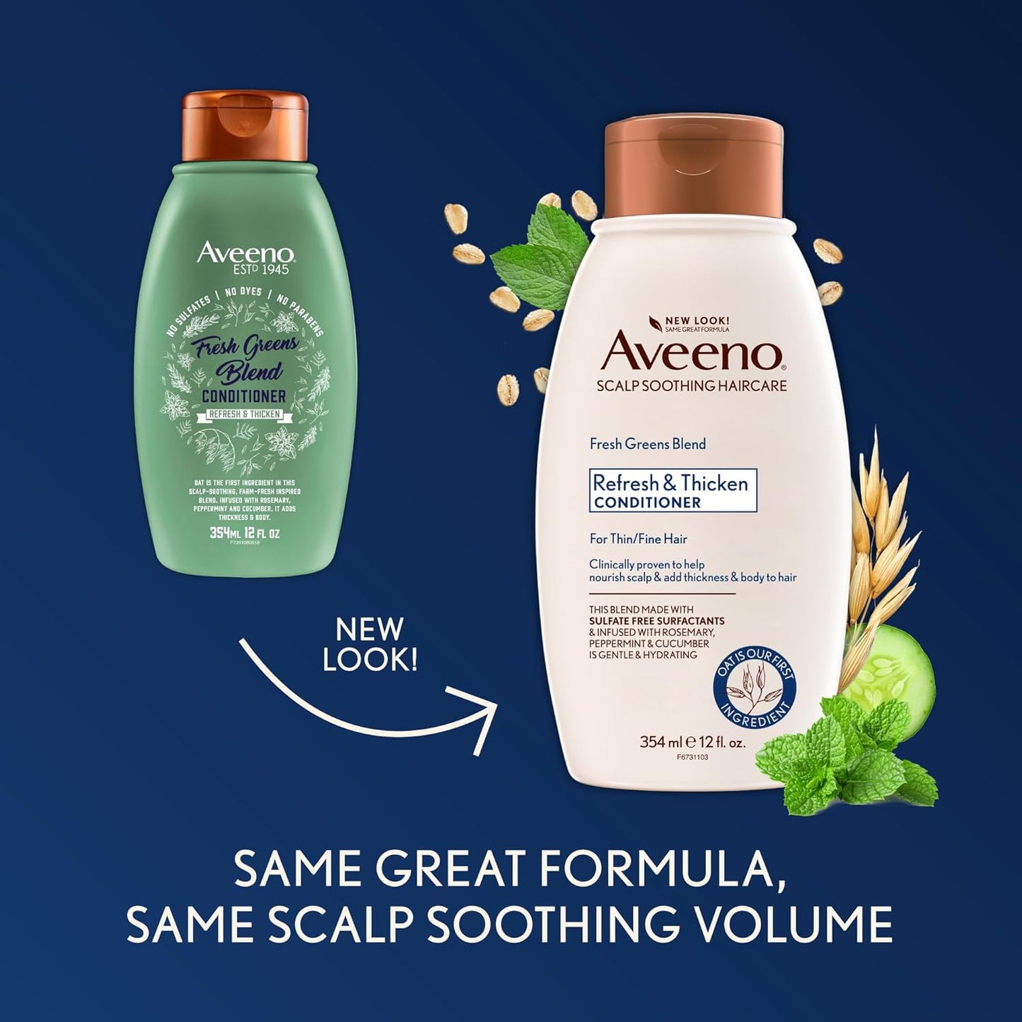 Aveeno Fresh Greens Blend Natural Volumising Conditioner for Fine Hair 354mL