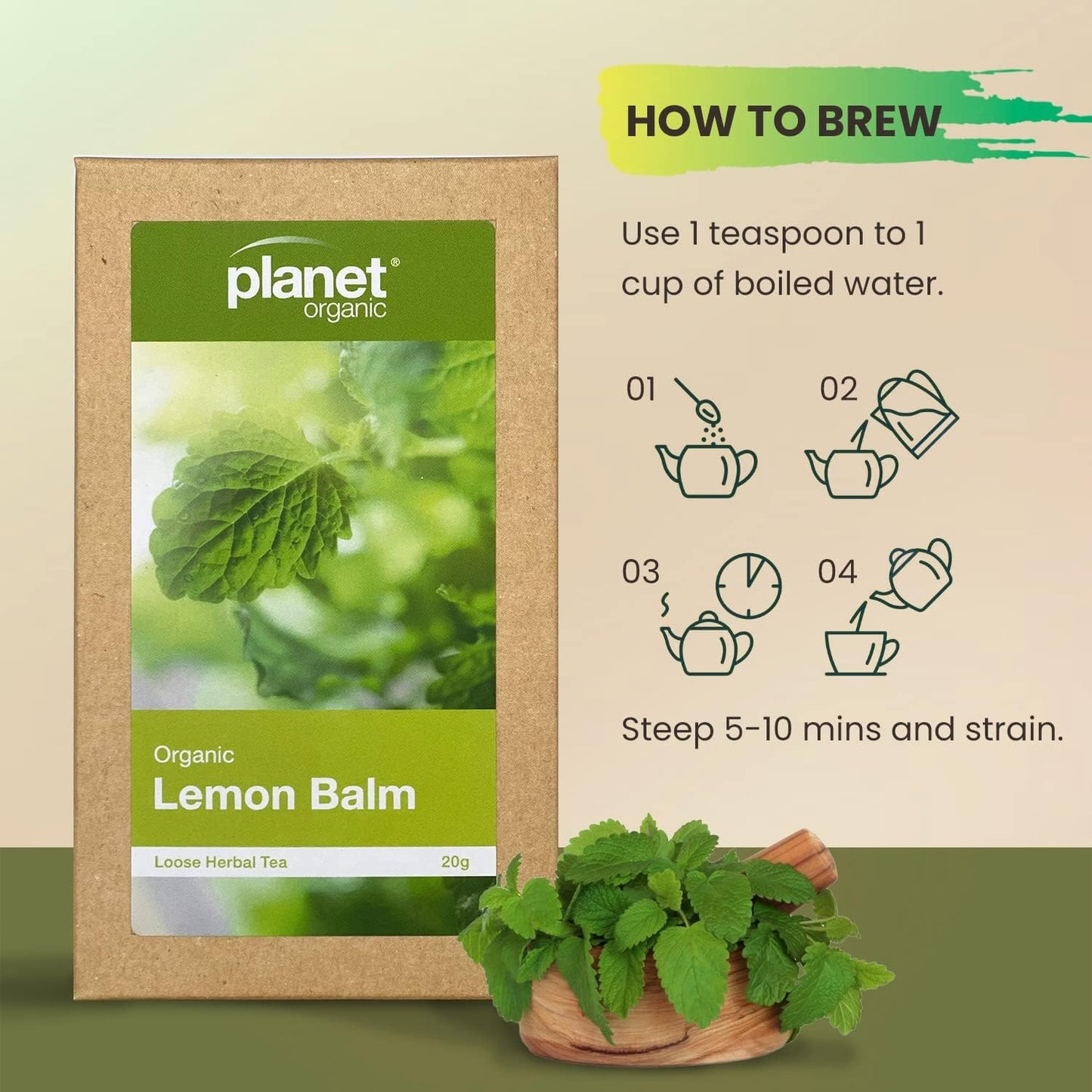 Planet Organic Organic Lemon Balm Loose Leaf Tea 20g