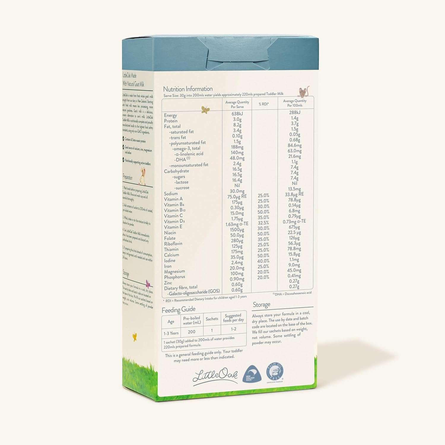 Littleoak Natural Goat Milk Toddler Milk 6 X 30g Sachets