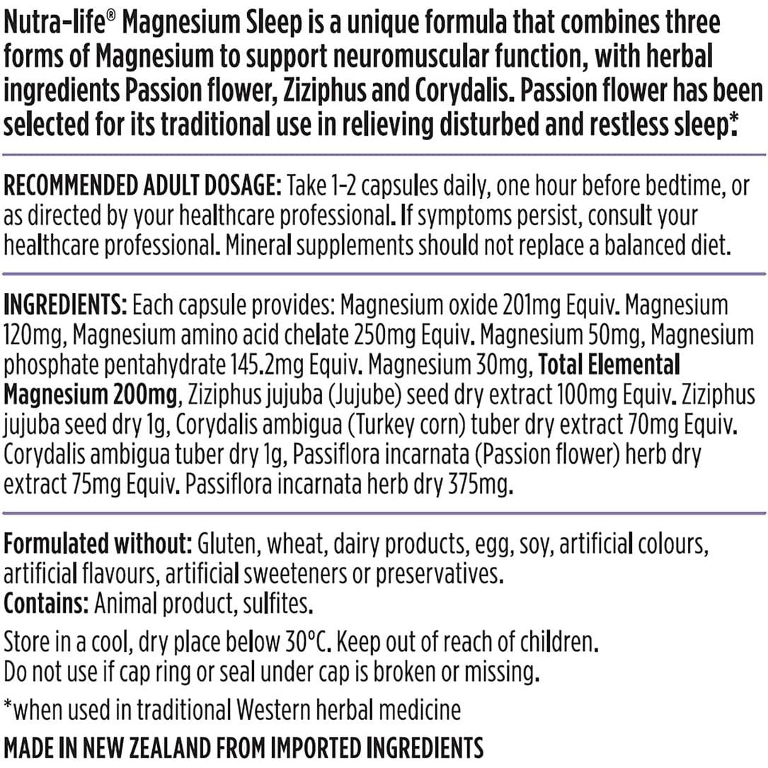 NutraLife Magnesium Sleep 60 Capsules