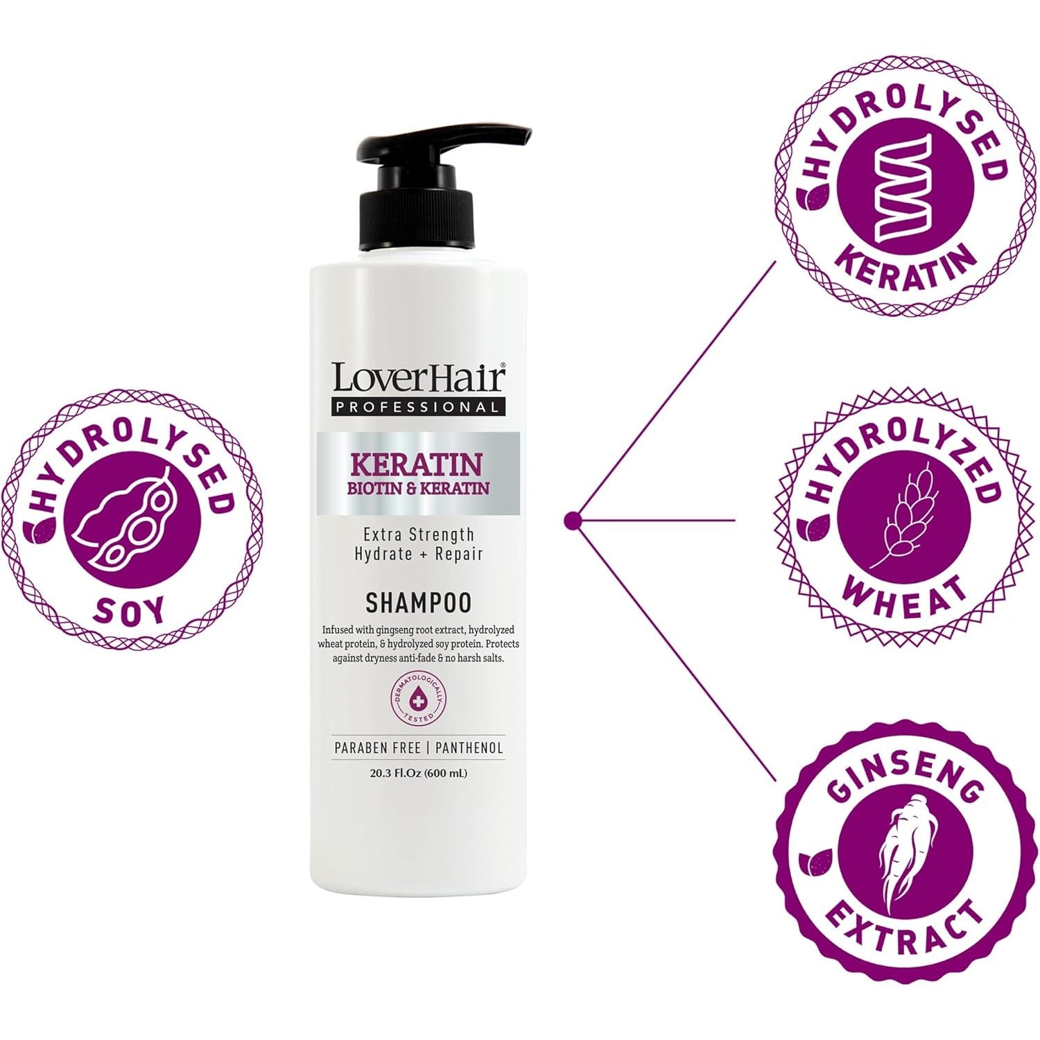 Loverhair Professional Keratin Shampoo 600ml