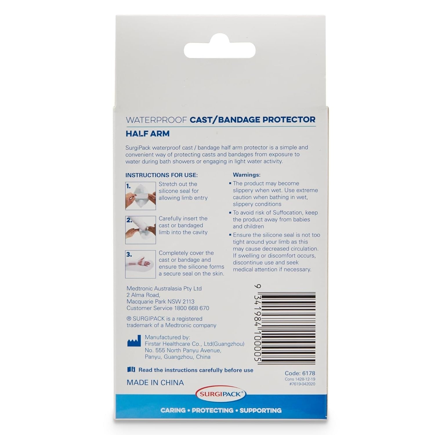 Surgipack Cast Protector Half Arm 1 Each