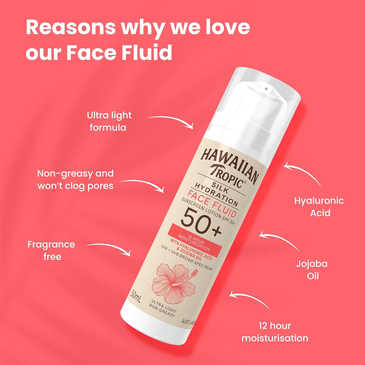 Hawaiian Tropic Silk Hydration Face Fluid 50ml