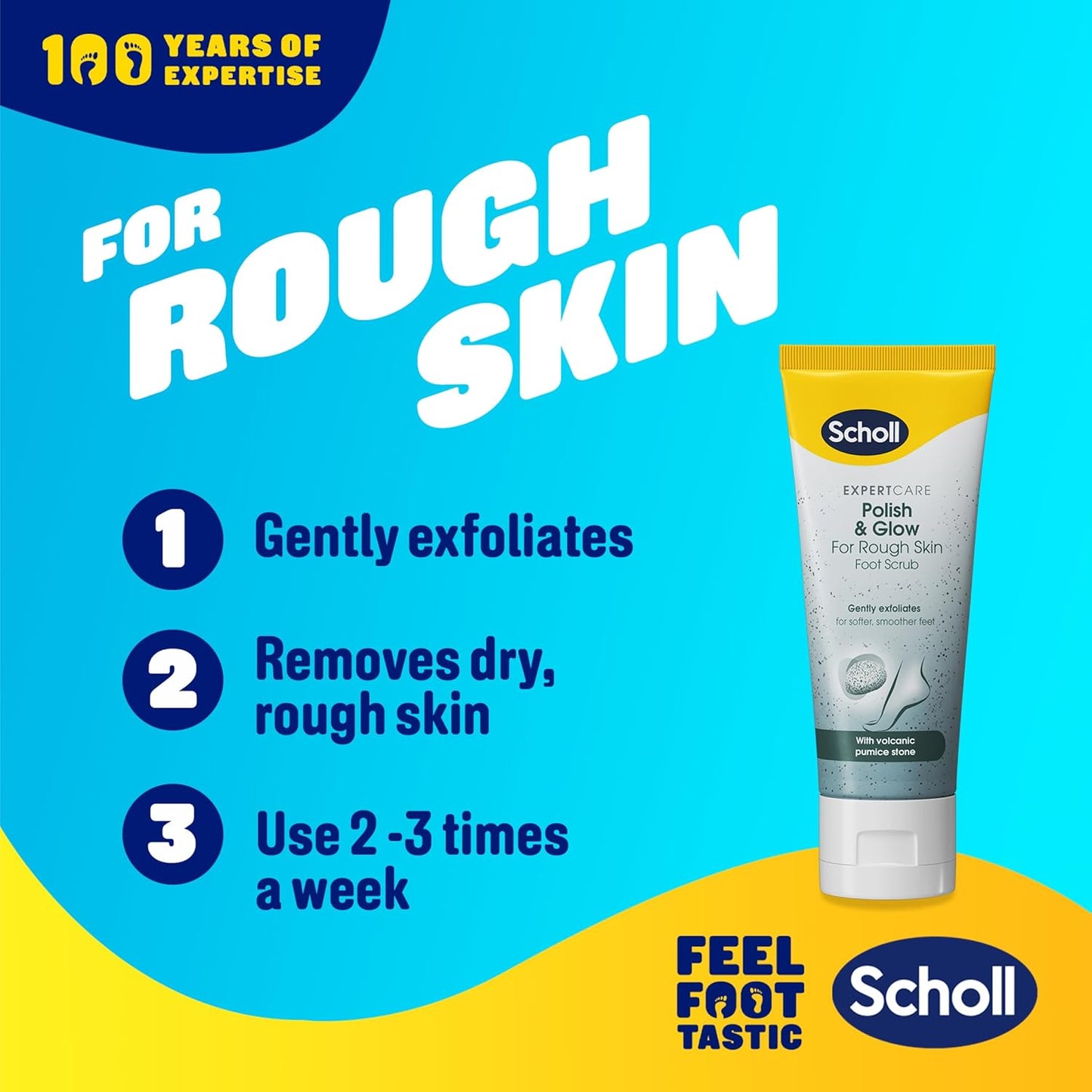 Scholl Expertcare Polish & Glow for Rough Skin Foot Scrub 75ml