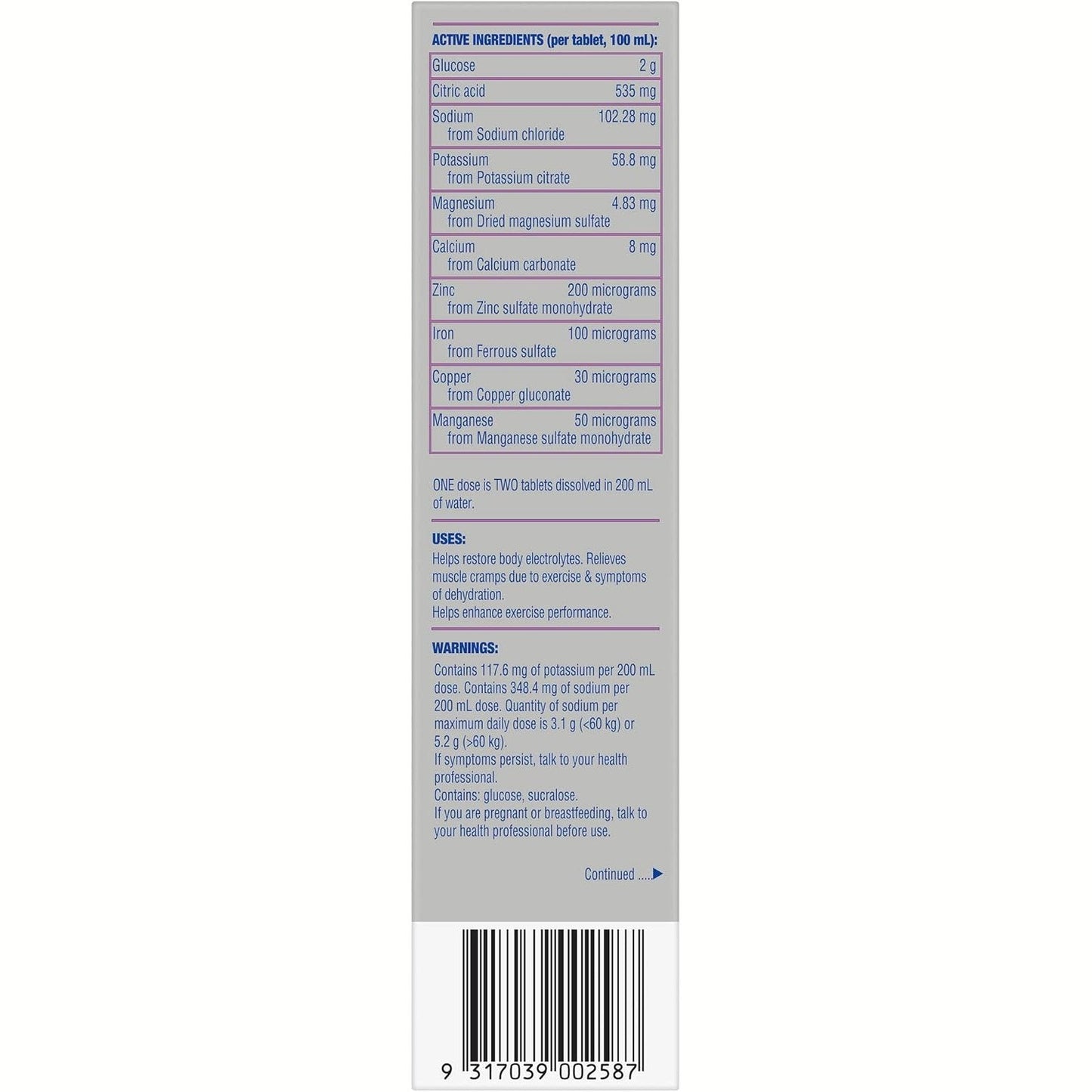 Hydralyte Plus Sport Effervescent Berry 20 Tablet