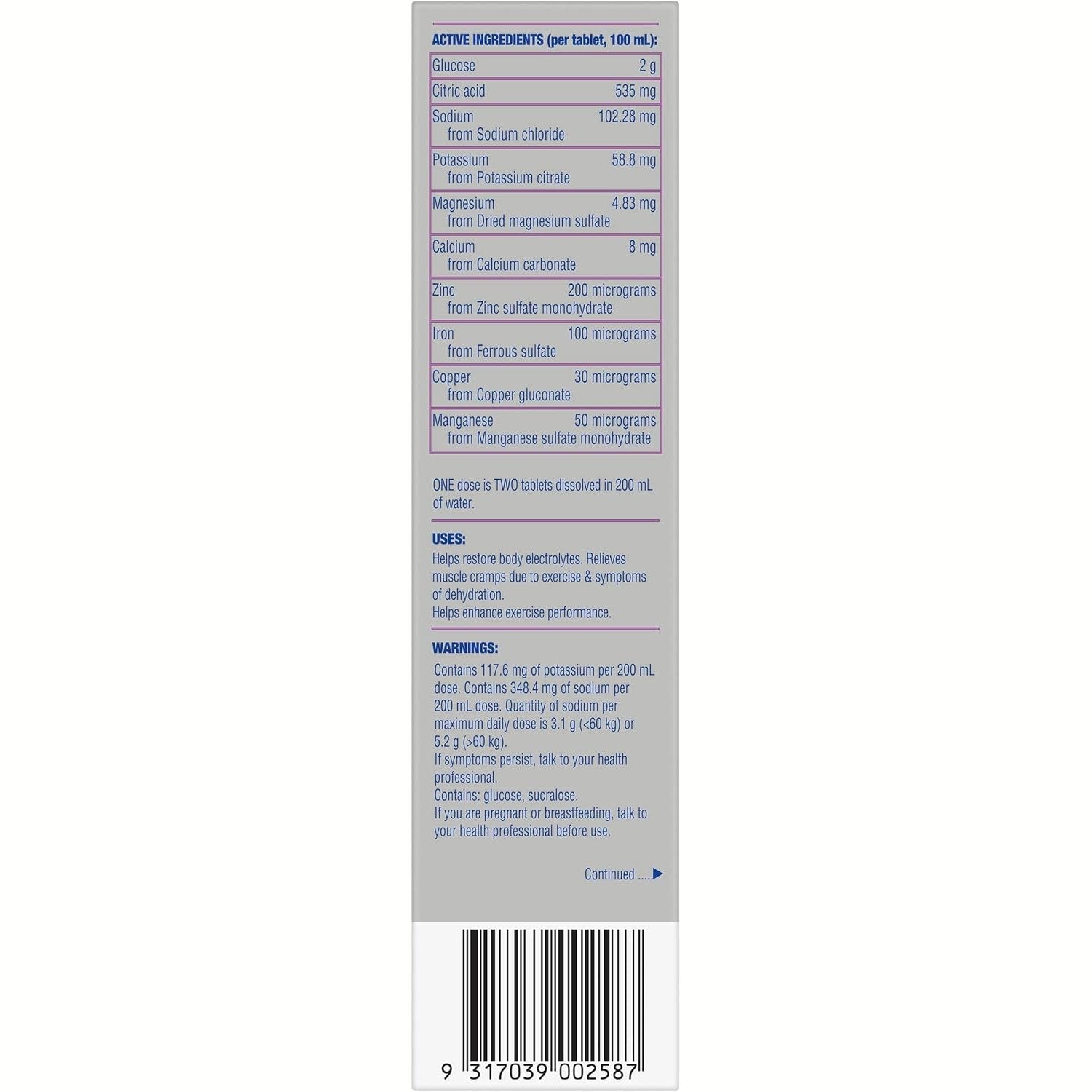 Hydralyte Plus Sport Effervescent Berry 20 Tablet