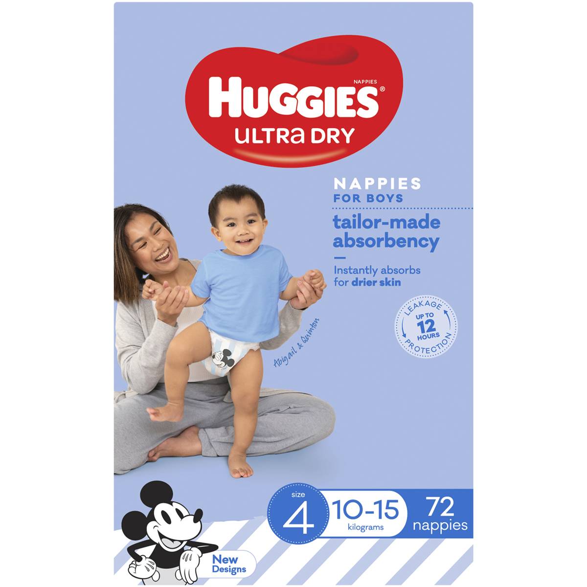 Huggies Ultra Dry Nappies Boys Size 4 (10-15kg) 72 Pack