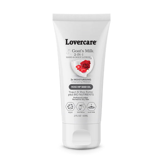 Lovercare Goat's Milk 2-in-1 Hand Cream & Body Lotion Rose Hip Seed Oil 60ml
