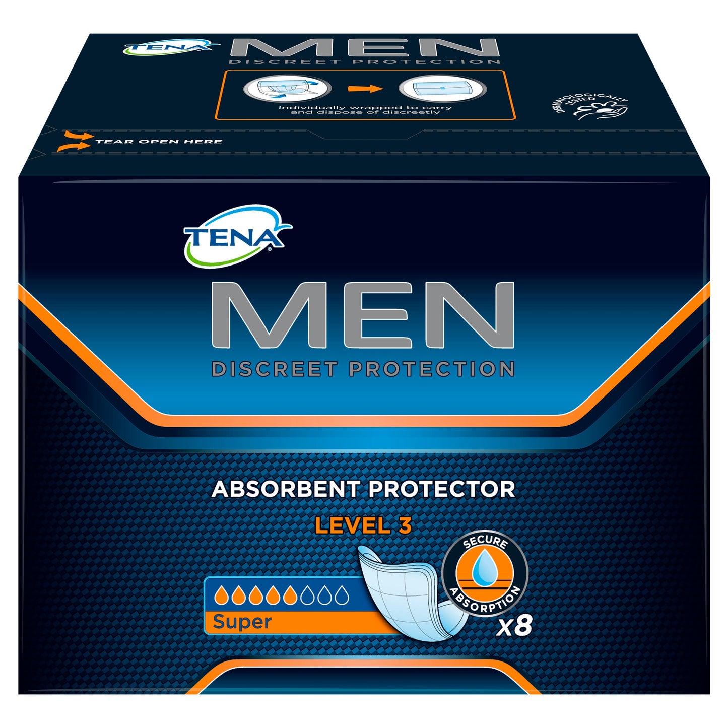 TENA Men Active Fit Absorbent Protector Level 3 Super 8 Pack