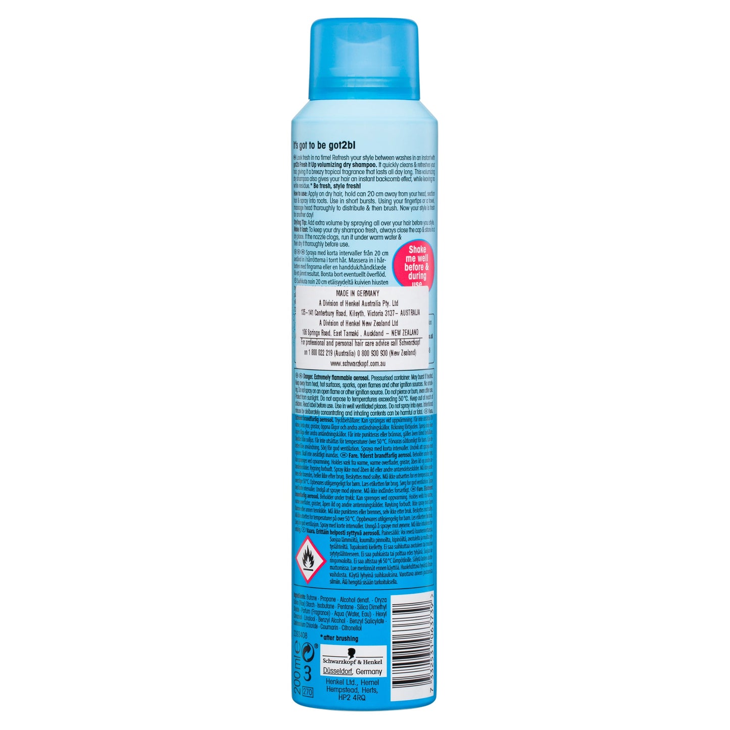 Schwarzkopf Got2b Fresh It Up Volume Dry Shampoo 200ml