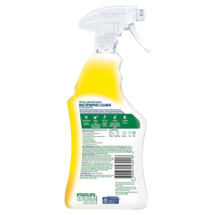 Dettol Antibacterial Multipurpose Cleaner Surface Spray Disinfectant Citrus Lemon Lime 750ml