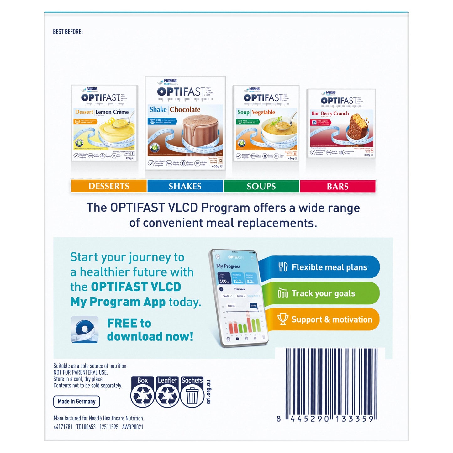 Optifast Protein Plus Shake Coffee 63g x 10 Sachets