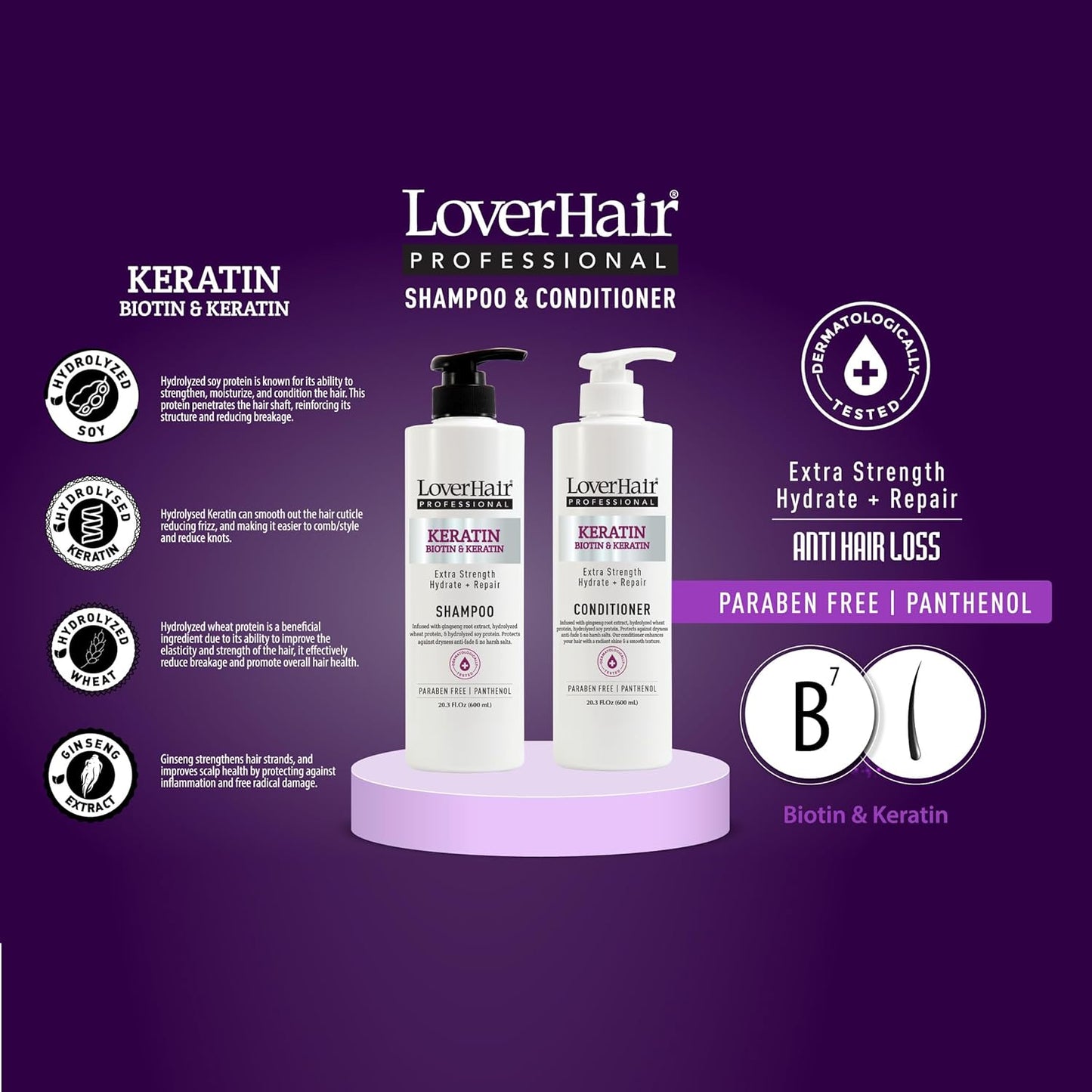 Loverhair Professional Keratin Shampoo 600ml