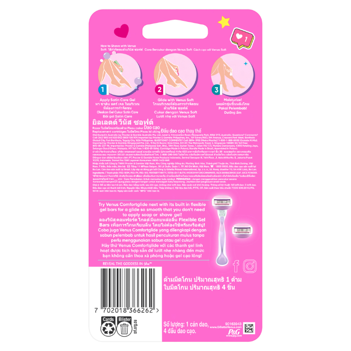 Gillette Simply Venus Razor with 4 Refills