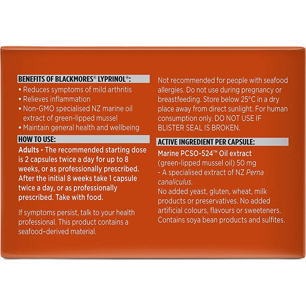 Blackmores Lyprinol Marine Value Pack 100 Capsules