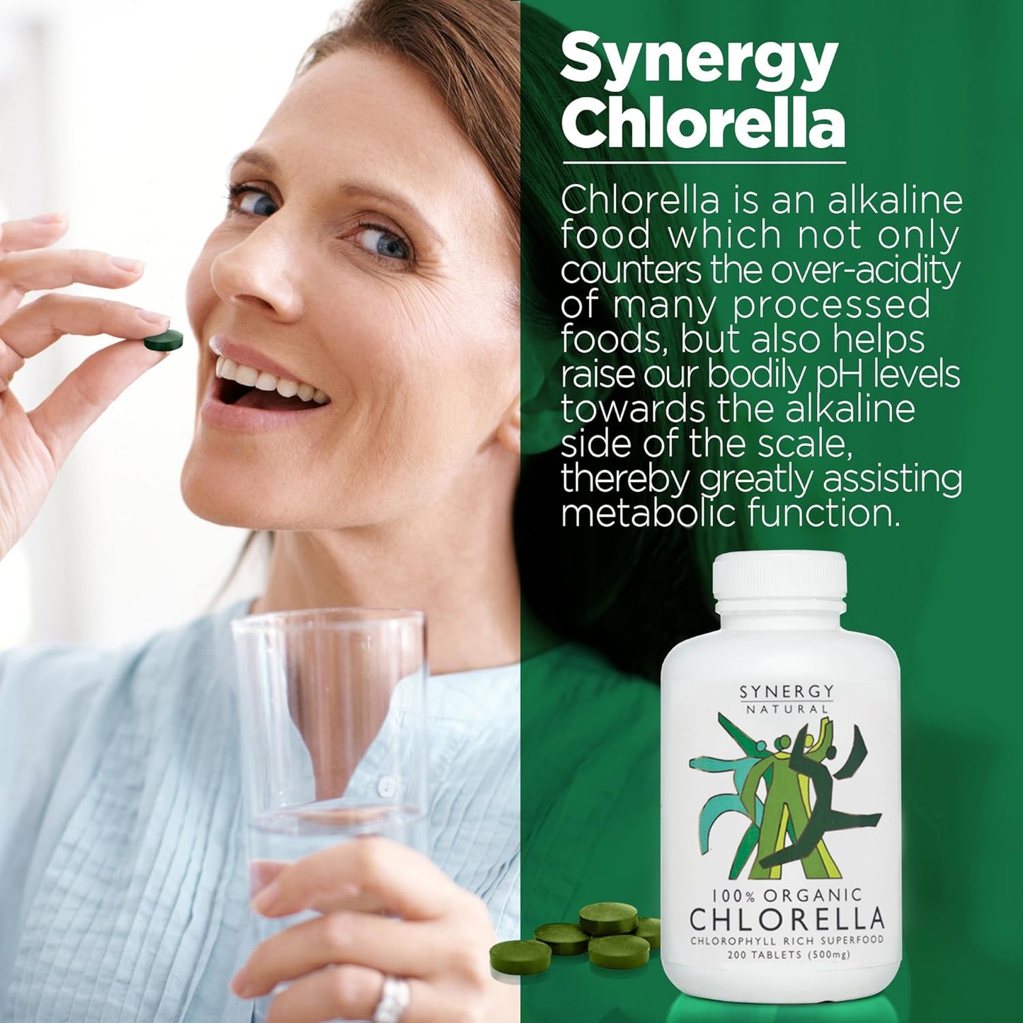 Synergy Natural Organic Chlorella 500mg 200t